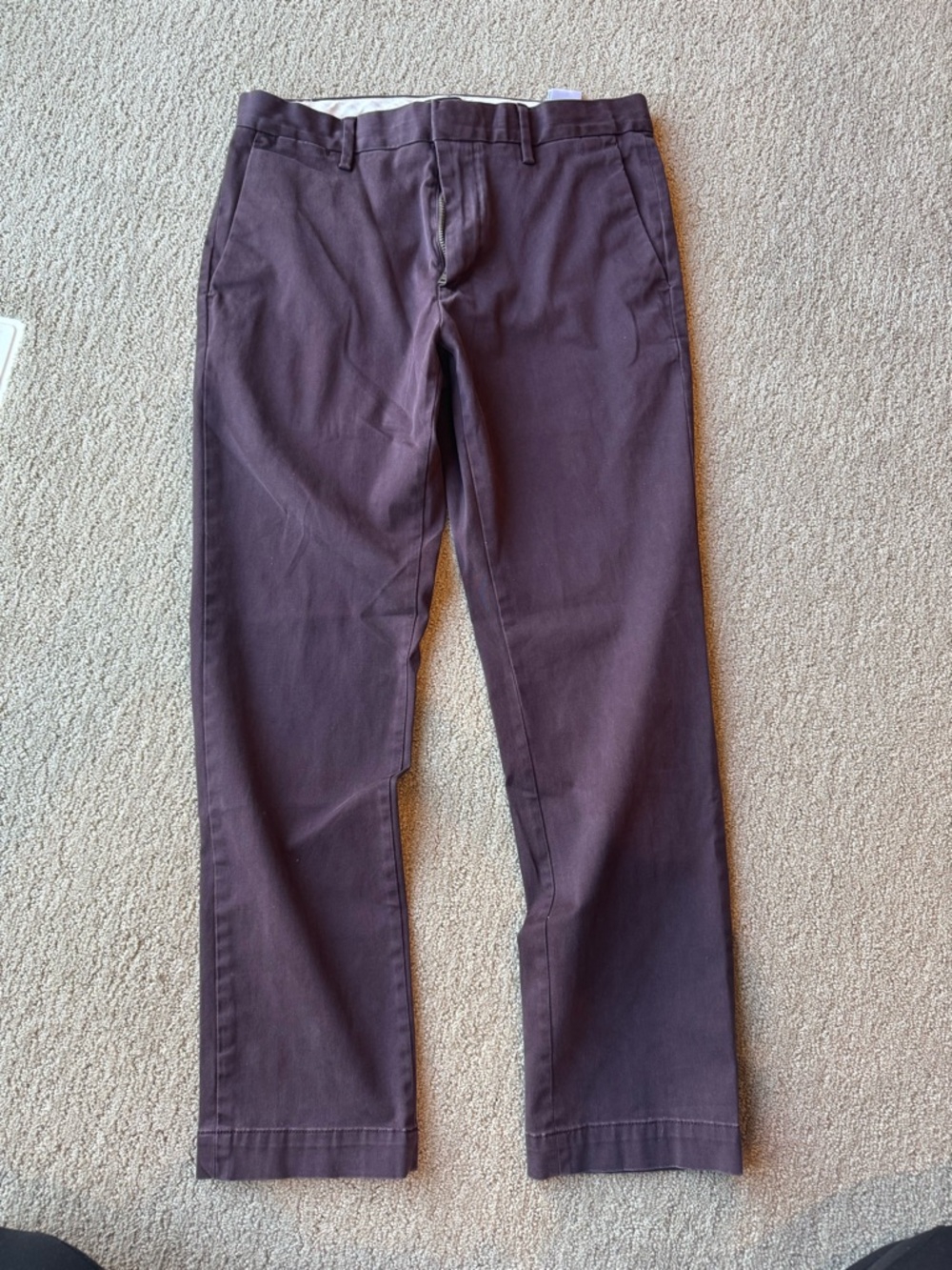 Men's Banna Republic Straight Fit Pants in Plum